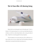 Xử trí ban đầu vết thương bỏng