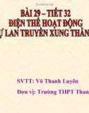 Giáo án điện tử môn sinh học: Sinh học lớp 12- Điện thế hoạt động và sự lan truyền xung thần kinh