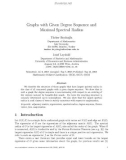 Báo cáo toán học: Graphs with Given Degree Sequence and Maximal Spectral Radius