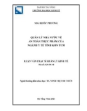 Luận văn Thạc sĩ Quản lý kinh tế: Quản lý nhà nước về an toàn thực phẩm của ngành Y tế tỉnh Kon Tum