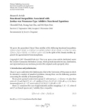 Báo cáo hóa học: Research Article Functional Inequalities Associated with Jordan-von Neumann-Type Additive Functional 