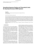 Báo cáo hóa học: Spreading Sequence Design and Theoretical Limits for Quasisynchronous CDMA Systems