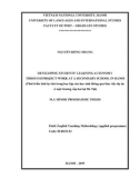 Master minor programme thesis English teaching methodology: Developing students' learning autonomy through project work at a secondary school in Hanoi