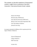 Master's thesis of Business: The academic acculturation experience of international students. Insights from an evaluation of the RMIT University's 'International Student Stories' website