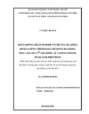 Master minor programme thesis English teaching methodology: Developing high school students' reading motivation through extensive reading - The case of 12th graders at a high school in Ha Nam province