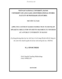 Master Minor programme thesis: Applying content based instruction to develop speaking skills for students majoring in tourism at a public university in Hanoi