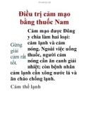 Điều trị cảm mạo bằng thuốc Nam