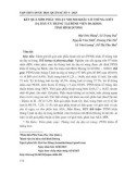 Kết quả sớm phẫu thuật nội soi khâu lỗ thủng loét dạ dày tá tràng tại Bệnh viện Đa khoa tỉnh Bình Dương