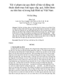 Tóm tắt Luận văn Thạc sĩ: Tội vi phạm các quy định về bảo vệ động vật thuộc danh mục loài nguy cấp, quý, hiếm được ưu tiên bảo vệ trong luật Hình sự Việt Nam