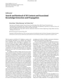 Báo cáo hóa học: Editorial Search and Retrieval of 3D Content and Associated Knowledge Extraction and Propagation