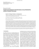 Báo cáo hóa học: Research Article Further Development of Synchronous Array Method for Ad Hoc Wireless Networks