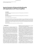 Báo cáo hóa học: Spectral Analysis of Polynomial Nonlinearity with Applications to RF Power Ampliﬁers