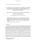 Báo cáo The dependence of the parametric transformation coefficient of acoustic and optical phonons in doped superlattices on concentration of impurities