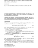 Báo cáo hóa học: RICCATI INEQUALITY AND OSCILLATION CRITERIA FOR PDE WITH p-LAPLACIAN