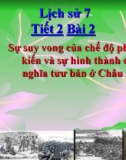 Bài giảng Lịch sử 7 bài 2: Sự suy vong của chế độ phong kiến và sự hình thành chủ nghĩa tư bản ở Châu Âu