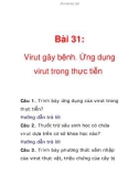 Bài 31: Virut gây bệnh. Ứng dụng virut trong thực tiễn