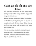 Cách ăn tối tốt cho sức khỏe