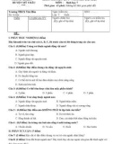 Đề thi học kì 1 môn Sinh học 7 năm 2020-2021 có đáp án - Trường THCS Yên Hòa