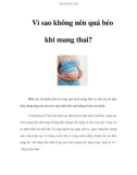 Vì sao không nên quá béo khi mang thai?