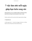 7 việc làm nhỏ mỗi ngày giúp bạn luôn sung sức