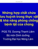 Những hợp chất chứa lưu huỳnh trong thực vật & khả năng phòng chống bệnh tật của chúng - PGS.TS. Dương Thanh Liêm