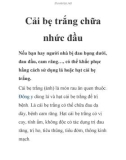 Cải bẹ trắng chữa nhức đầu