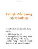 Các đặc điểm chung của vi sinh vật