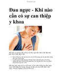 Đau ngực - Khi nào cần có sự can thiệp y khoa