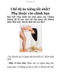 Chế độ ăn kiêng tốt nhất? Phụ thuộc vào chính bạn