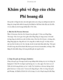 Khám phá vẻ đẹp của châu Phi hoang dã