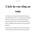 Cách ăn rau sống an toàn