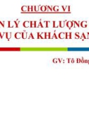 Bài giảng Quản trị Kinh doanh khách sạn: Chương 6 – Tô Đồng Thiệt