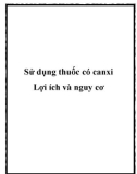 Sử dụng thuốc có canxi Lợi ích và nguy cơ