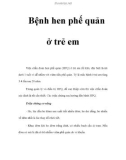 Bệnh hen phế quản ở trẻ em