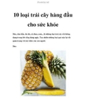 10 loại trái cây hàng đầu cho sức khỏe