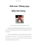 Sinh non: Những nguy hiểm khó lường