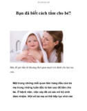 Bạn đã biết cách tắm cho bé?