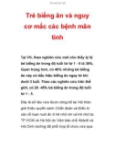 Trẻ biếng ăn và nguy cơ mắc các bệnh mãn tính