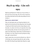 Huyết áp thấp - Lắm mối nguy