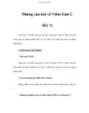 Những câu hỏi về Viêm Gan C (Kỳ 1)