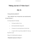 Những câu hỏi về Viêm Gan C (Kỳ 3)