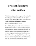 Trẻ có thể đột tử vì viêm amiđan