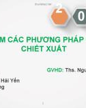 Bài thuyết trình Bào chế và sinh dược học: Đặc điểm các phương pháp hòa tan chiết xuất