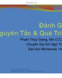 Bài giảng Trị liệu ngôn ngữ: Đánh giá nguyên tắc và quá trình - Phạm Thùy Giang