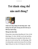 Trẻ đánh răng thế nào mới đúng?