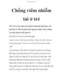 Chống viêm nhiễm tai ở trẻ