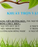 Bài thuyết trình Công nghệ sản xuất dược phẩm: Khuấy trộn vật liệu