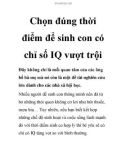 Chọn đúng thời điểm để sinh con có chỉ số IQ vượt trội