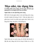 Mẹo nhỏ, tác dụng lớn