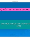 Bài giảng Vi-Kí sinh trùng: Giun ký sinh - Học viện Y dược học cổ truyền Việt Nam